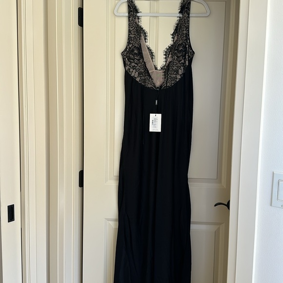 Bardot Black Lace Silky Slip Dress - Picture 11 of 16